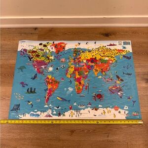Colorful World Map Poster for Kids Large Size